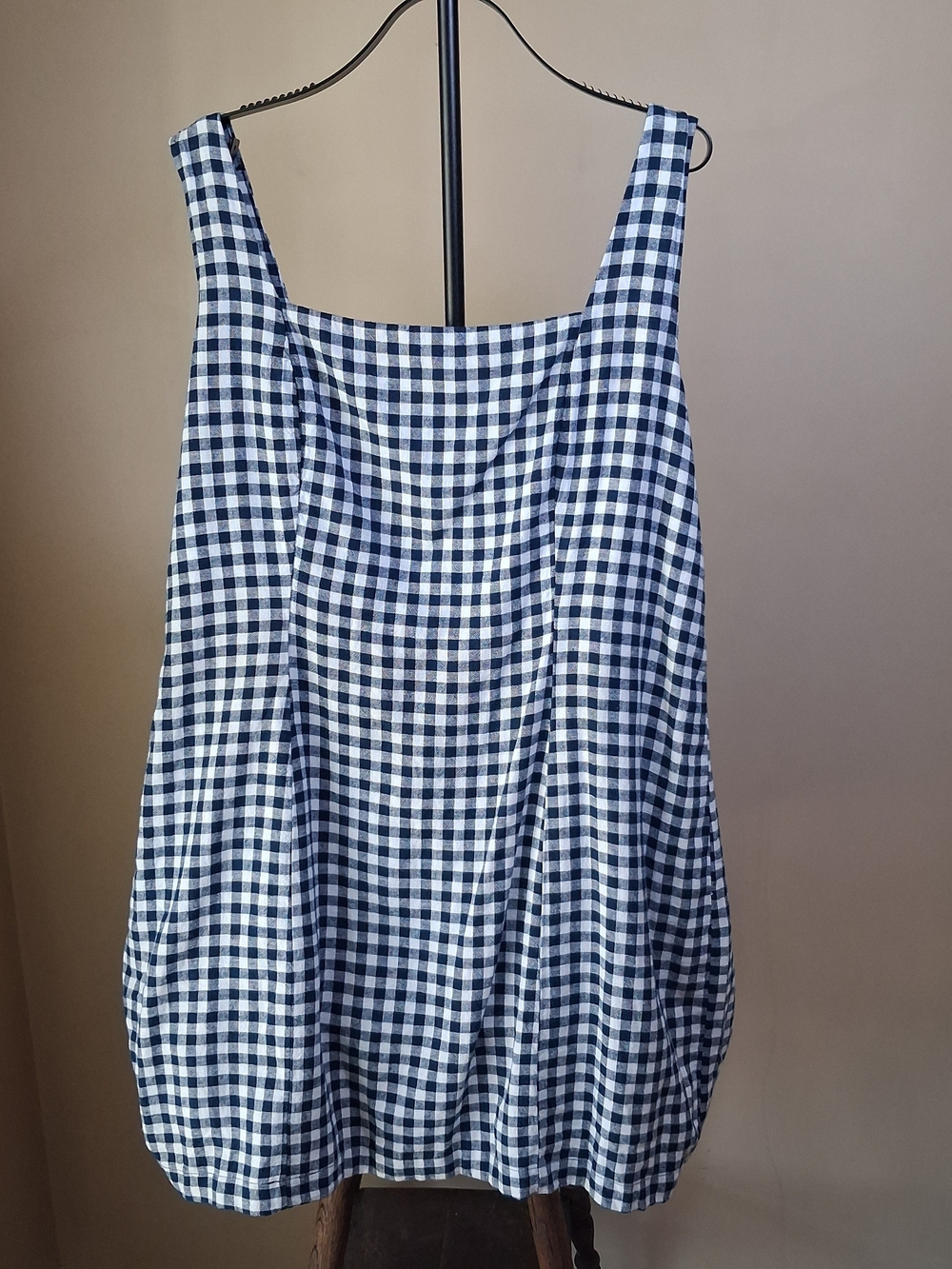 Old Navy Women's Square Neck Linen Blend Mini Navy & White Mini Dress; Size XXL